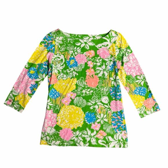 Lilly Pulitzer Julie Top in Hibiscus Stroll Size XS - Picture 3 of 8